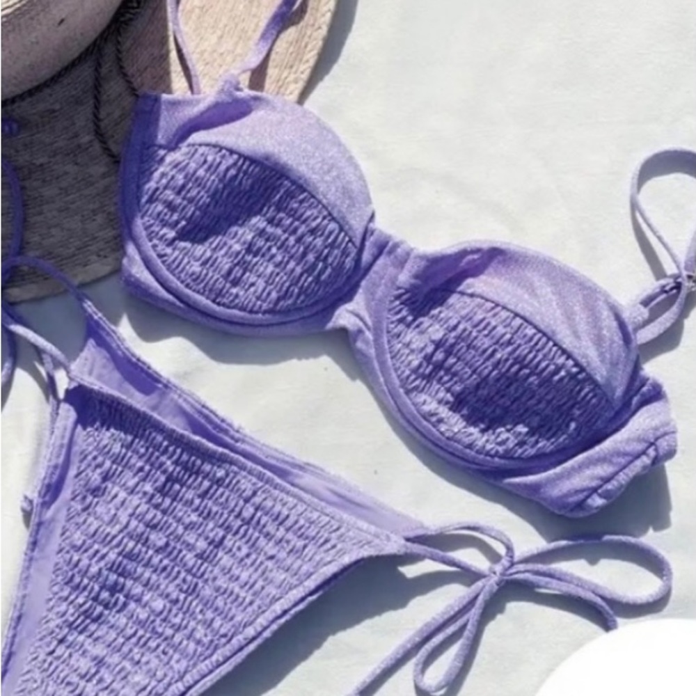 L*Space Marley Bikini Top Purple Shimmer L